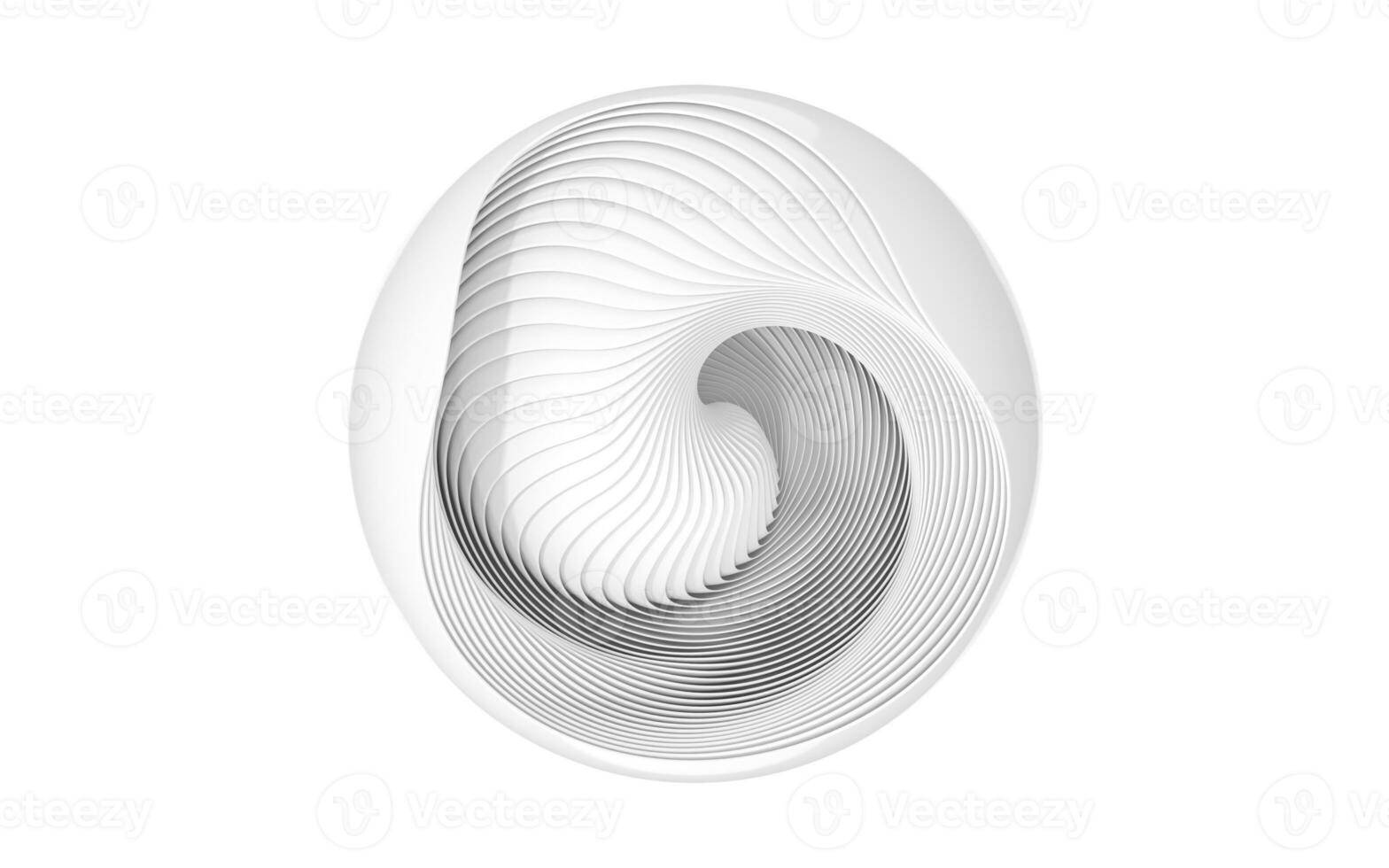 White curves with abstract geometry, 3d rendering. photo