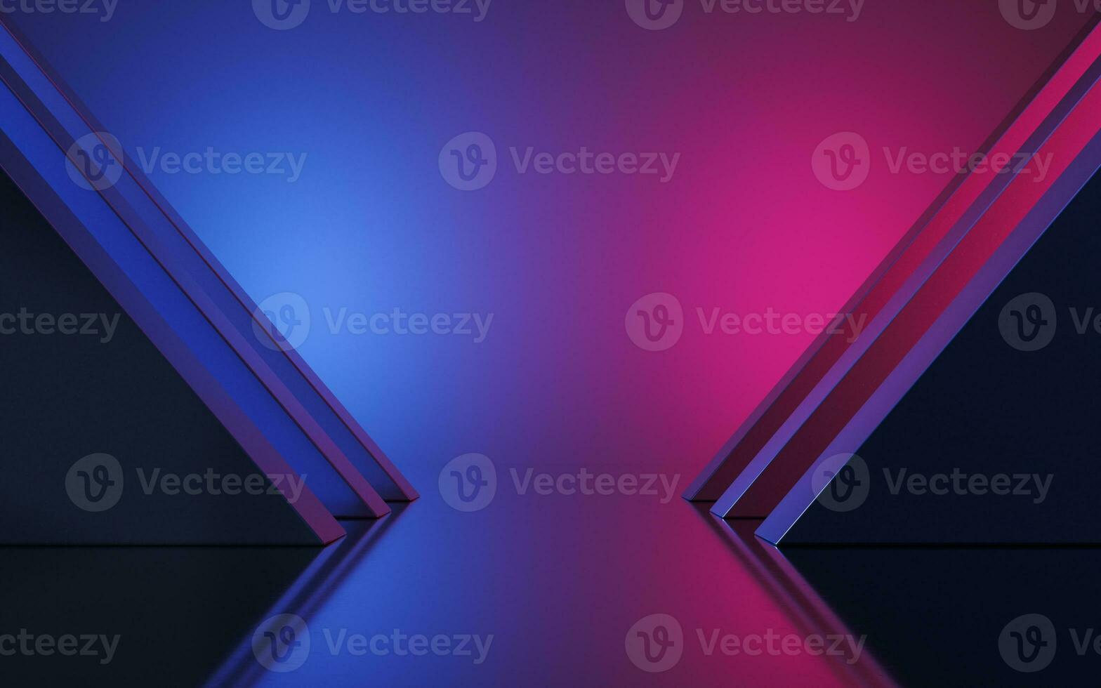 Empty room with black background, 3d rendering. photo