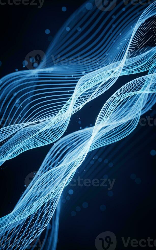 Flowing wave lines, curve pattern, 3d rendering. photo