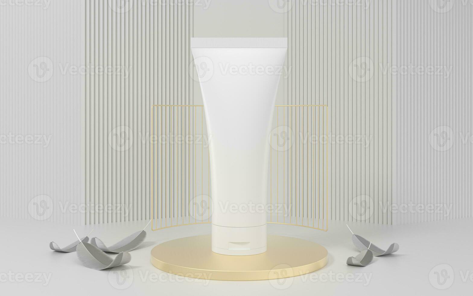 Blank cosmetic bottle with white background, 3d rendering. photo