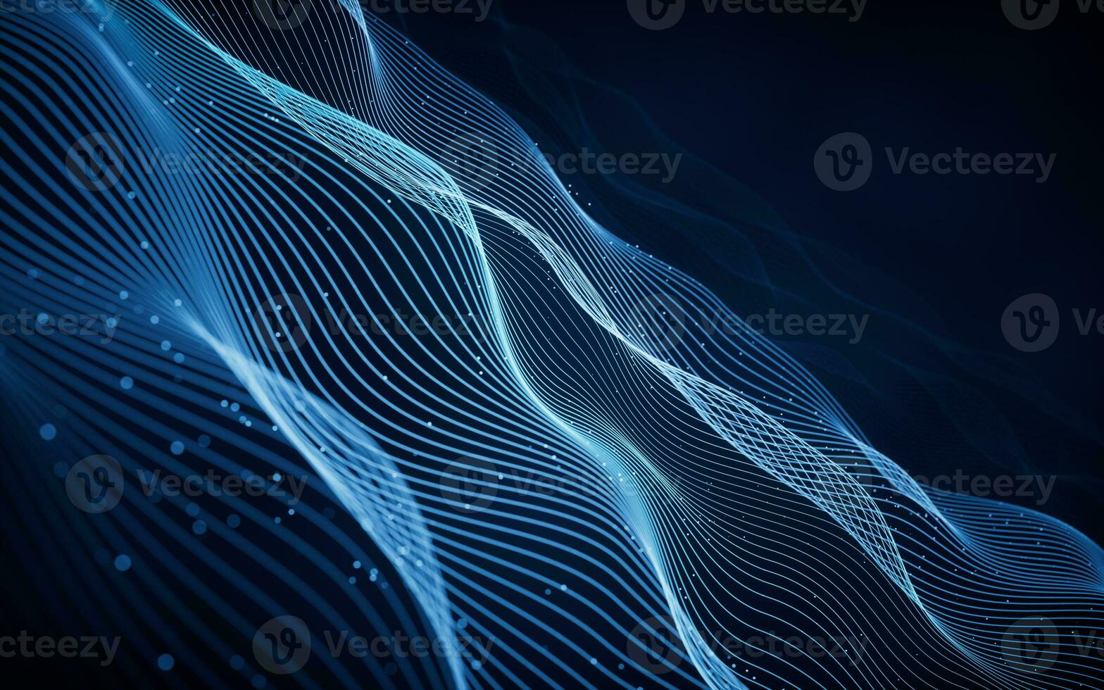 Flowing wave lines, curve pattern, 3d rendering. photo
