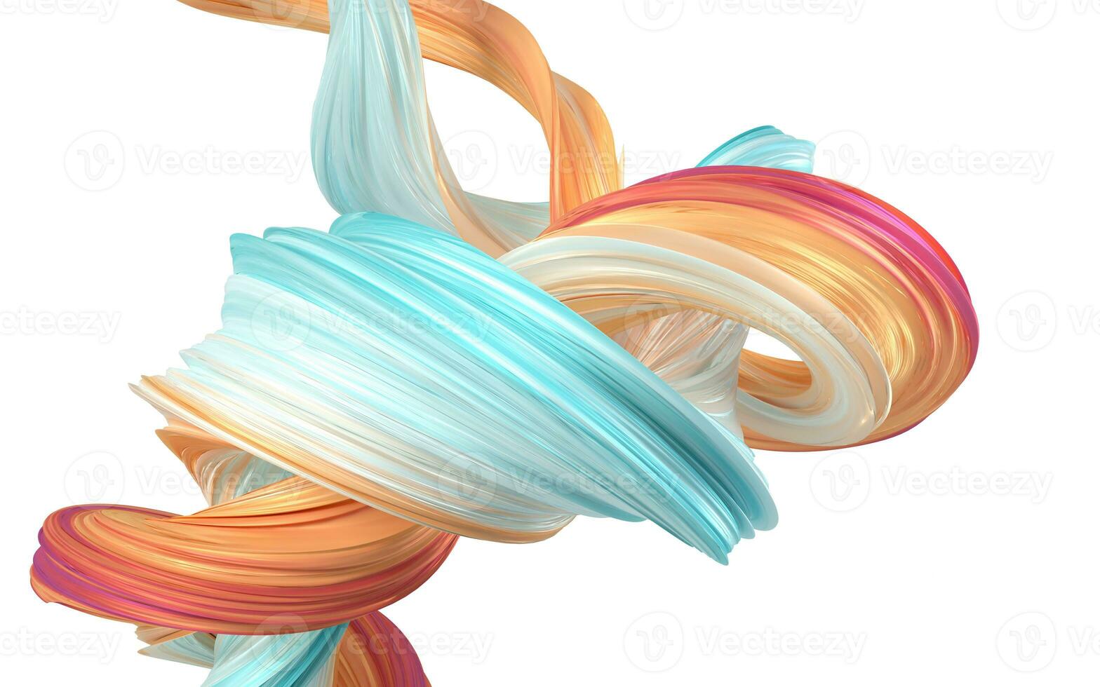 Abstract flowing gradient lines, 3d rendering. photo