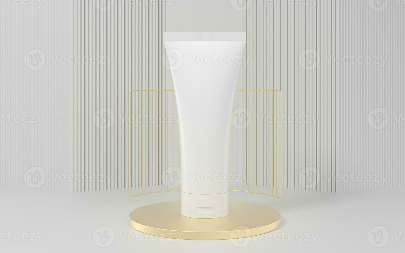 Blank cosmetic bottle with white background, 3d rendering. photo