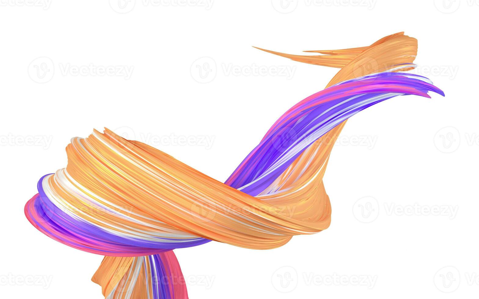 Abstract flowing gradient lines, 3d rendering. photo