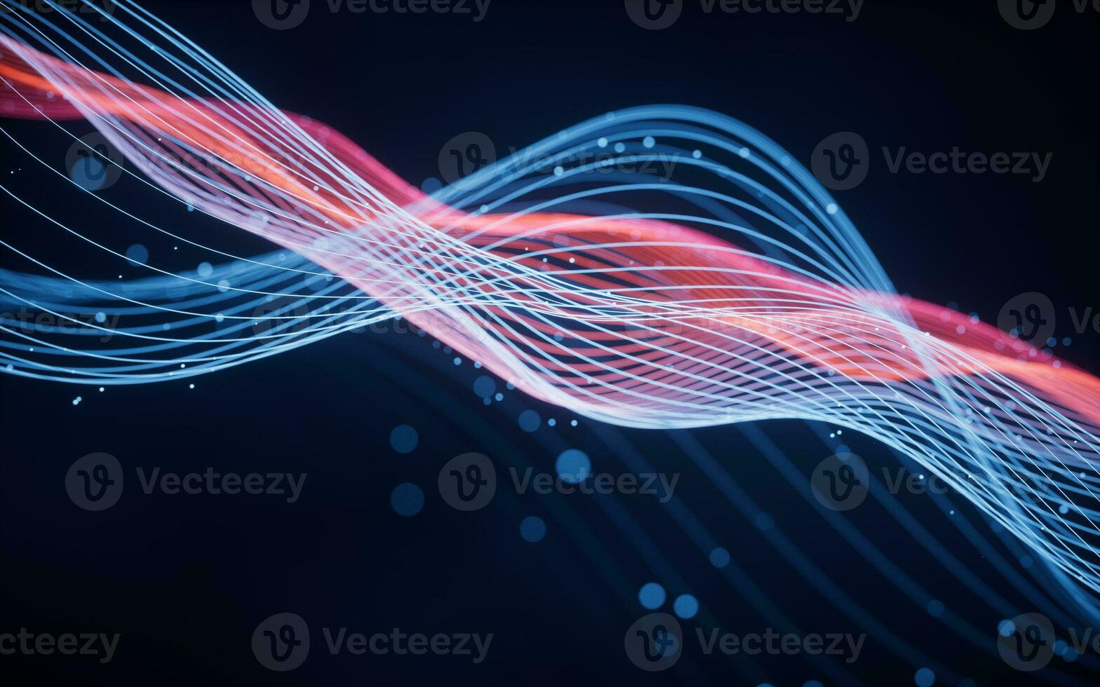 Flowing wave lines, curve pattern, 3d rendering. photo