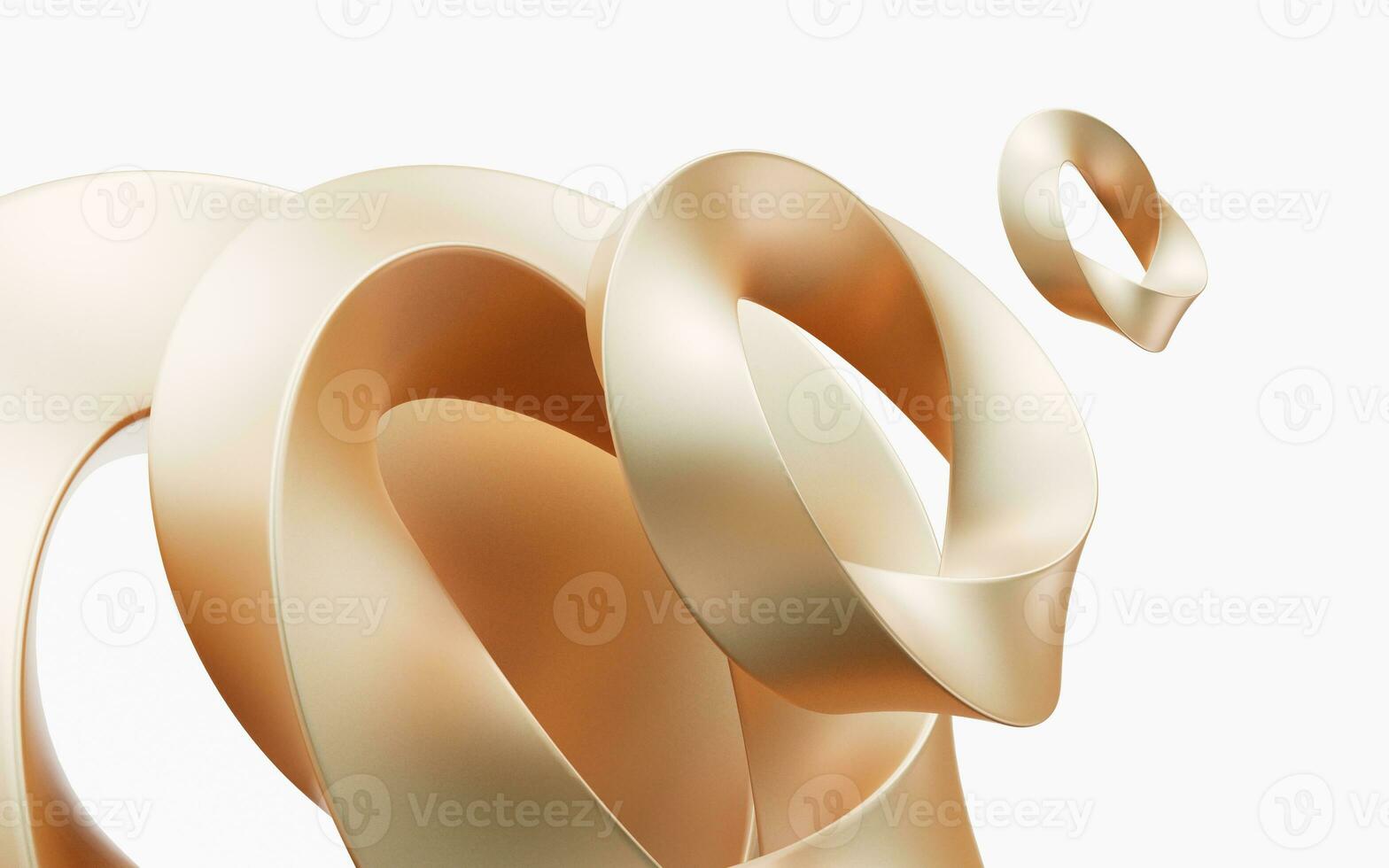 Golden curve frame background, 3d rendering. photo