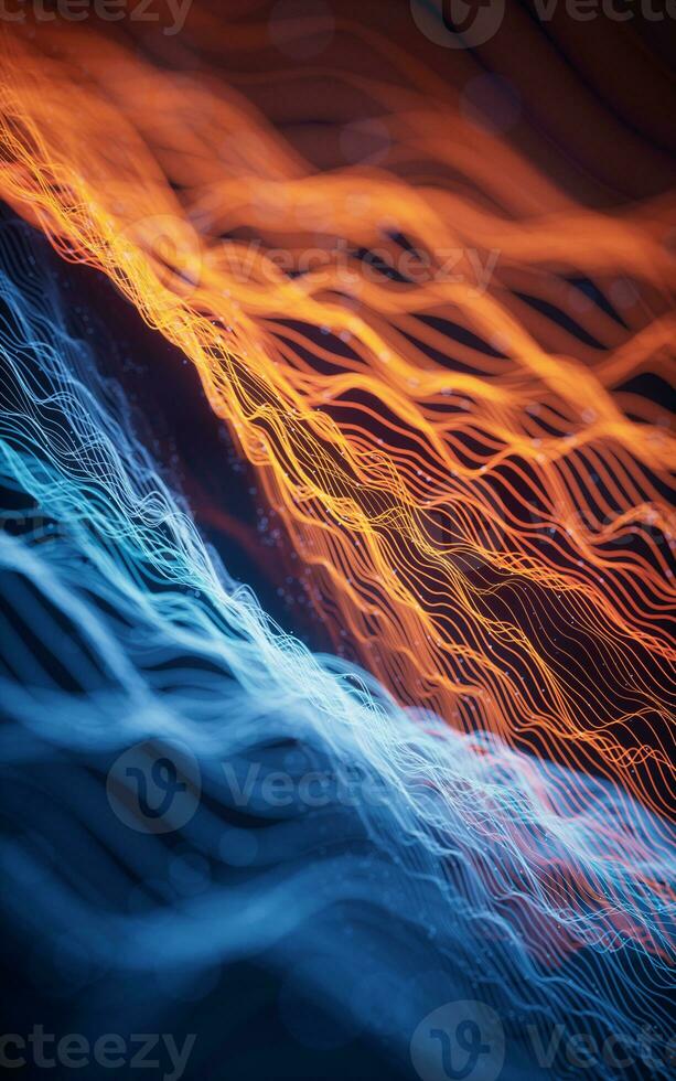Flowing wave lines, curve pattern, 3d rendering. photo