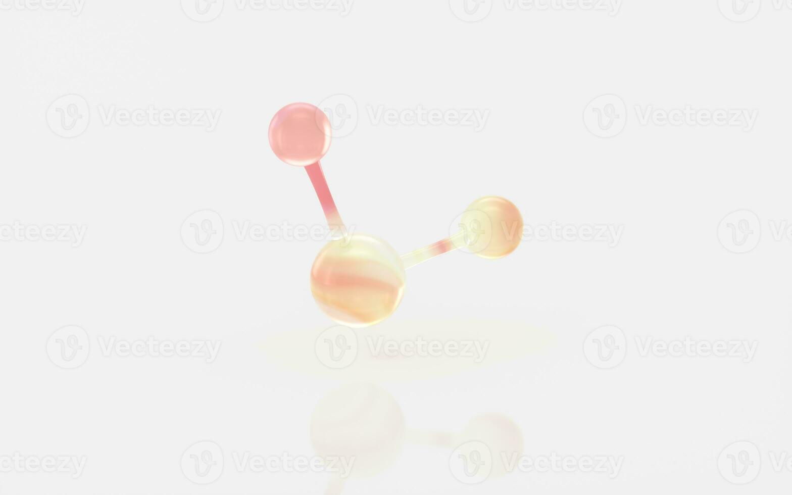 Gradient molecules with white background, 3d rendering. photo