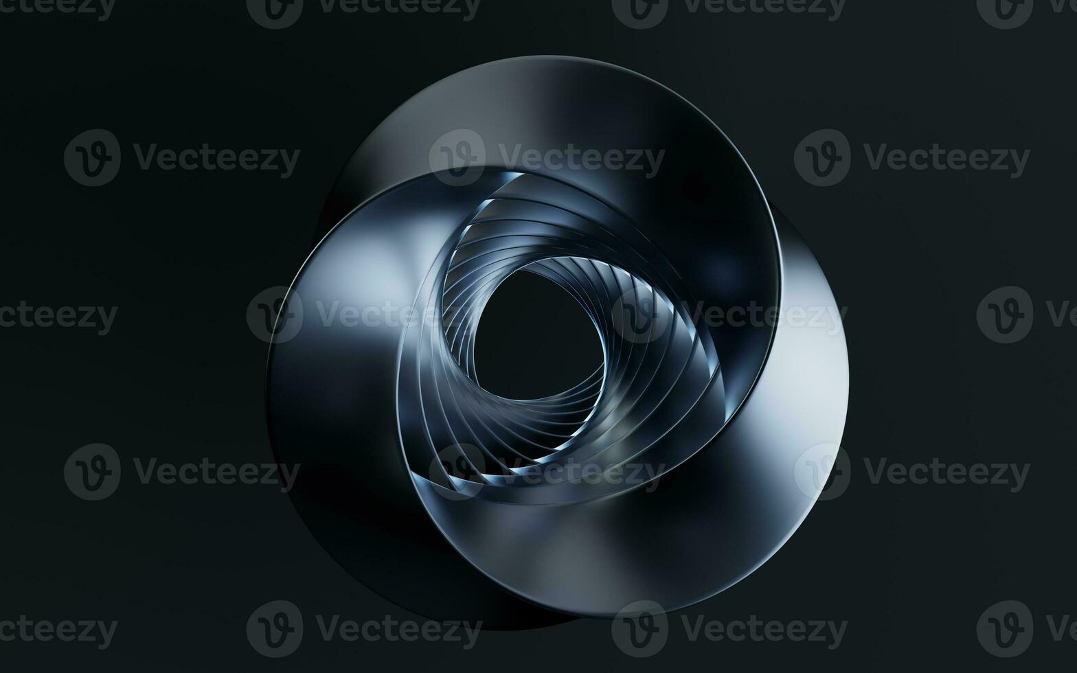 Dark metal Mobius Strip, 3d rendering. photo