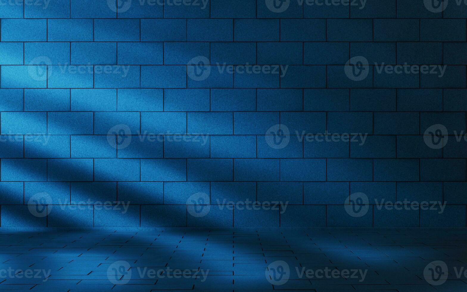 Dark brick room with light comes in, 3d rendering. photo