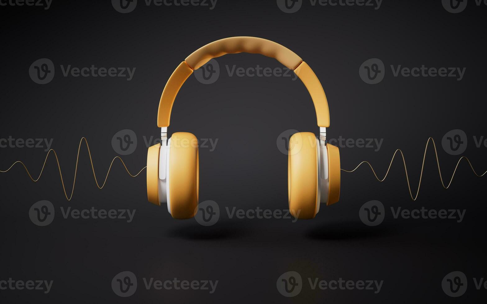 Headphones gaming headset, 3d rendering. Listening audio electronic device. photo