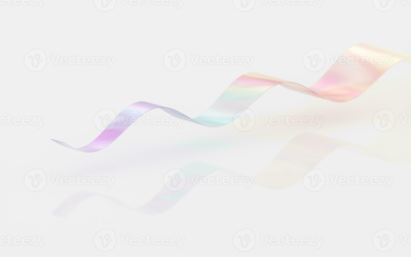 Gradient glass with white background, 3d rendering. photo