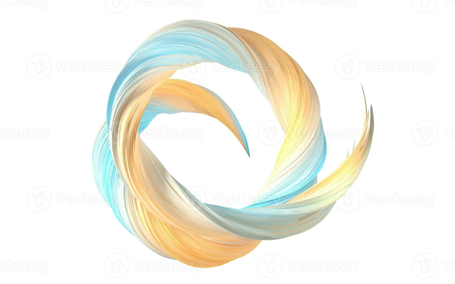 Abstract flowing gradient lines, 3d rendering. photo