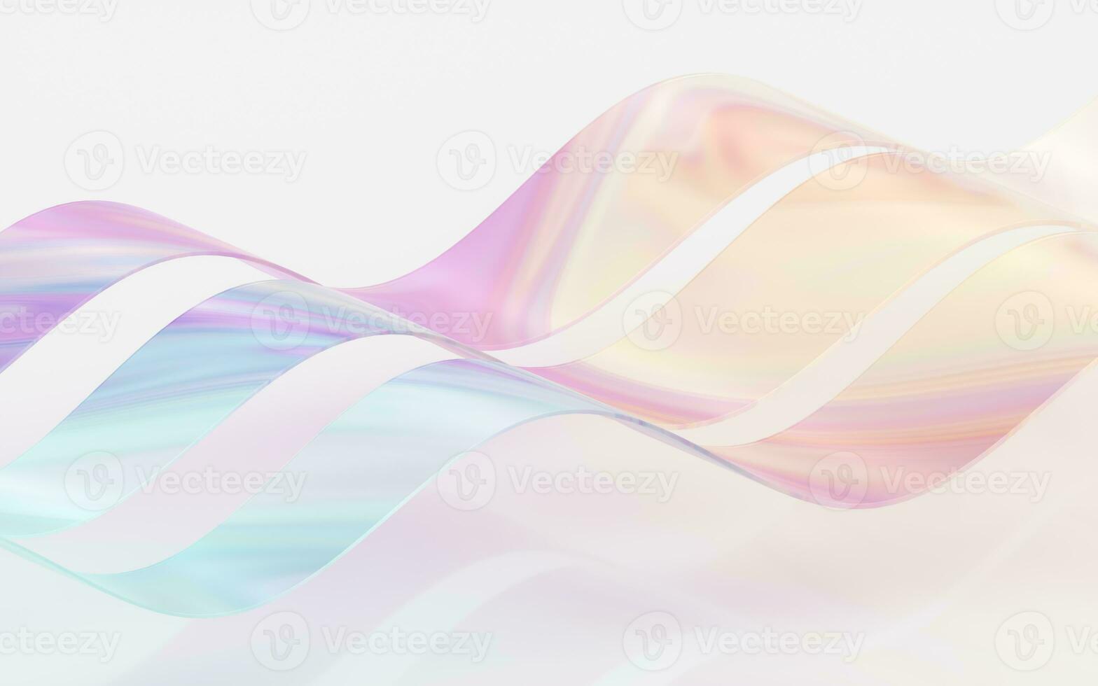 Gradient glass with white background, 3d rendering. photo