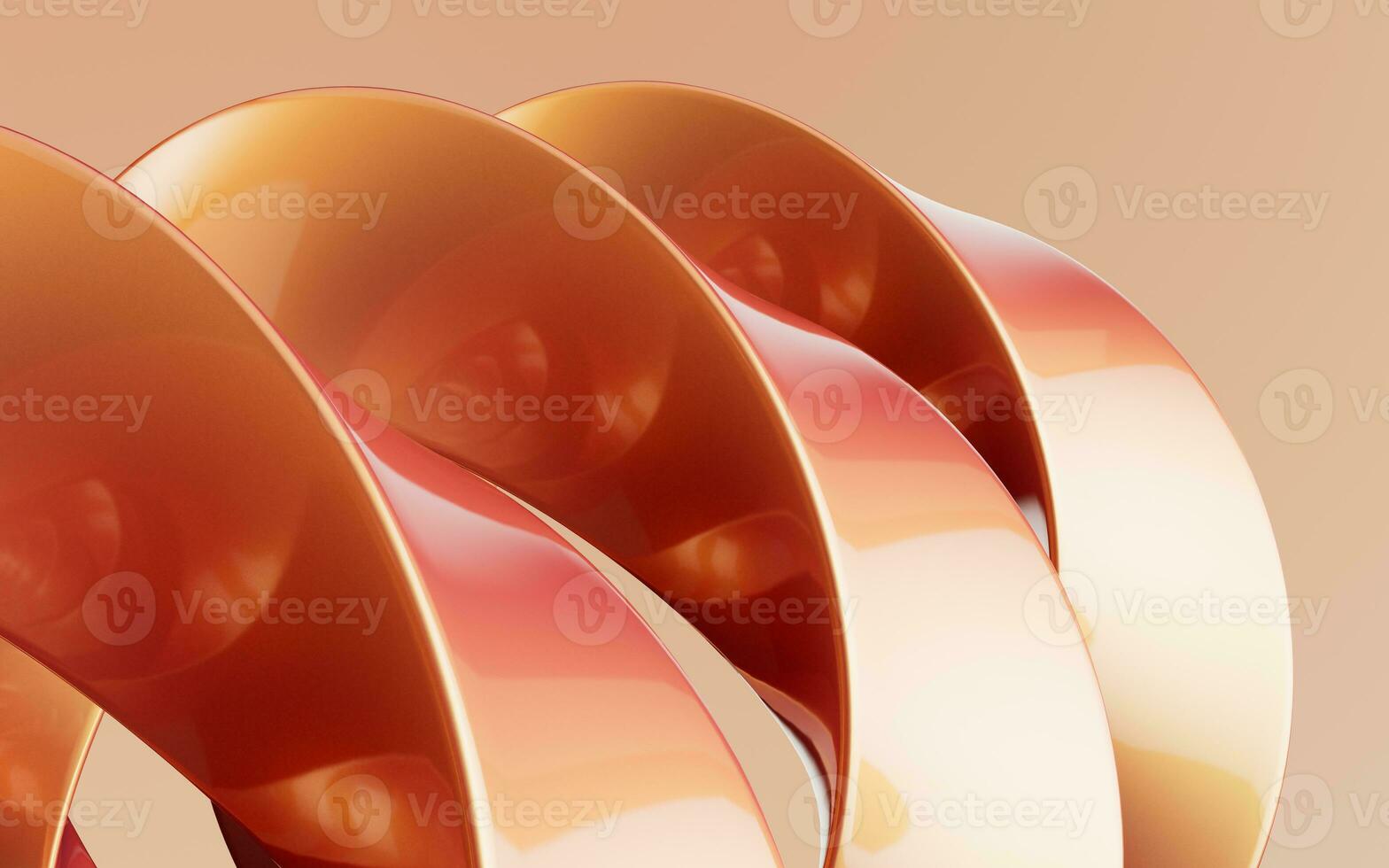 Golden curve frame background, 3d rendering. photo