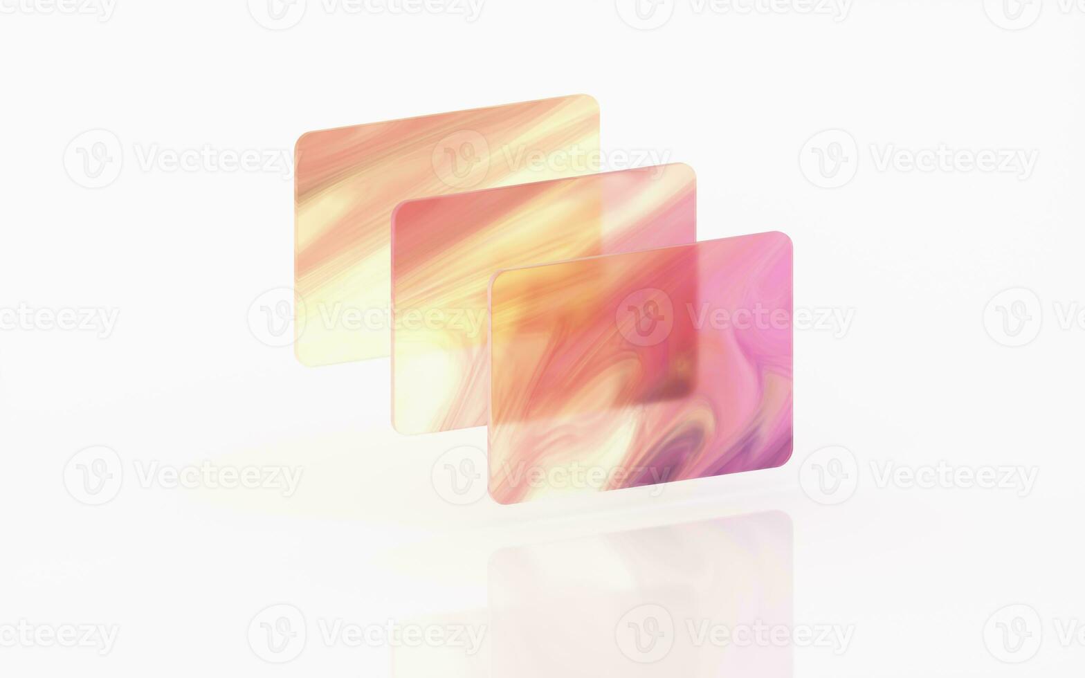 Gradient glass with white background, 3d rendering. photo