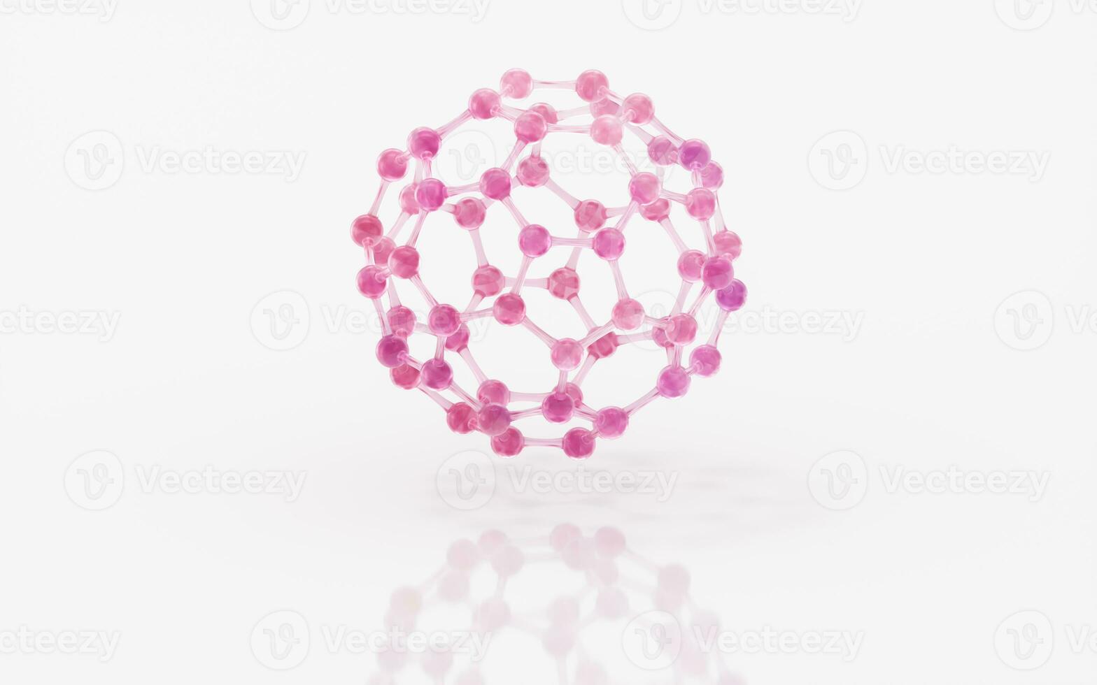 Gradient molecules with white background, 3d rendering. photo