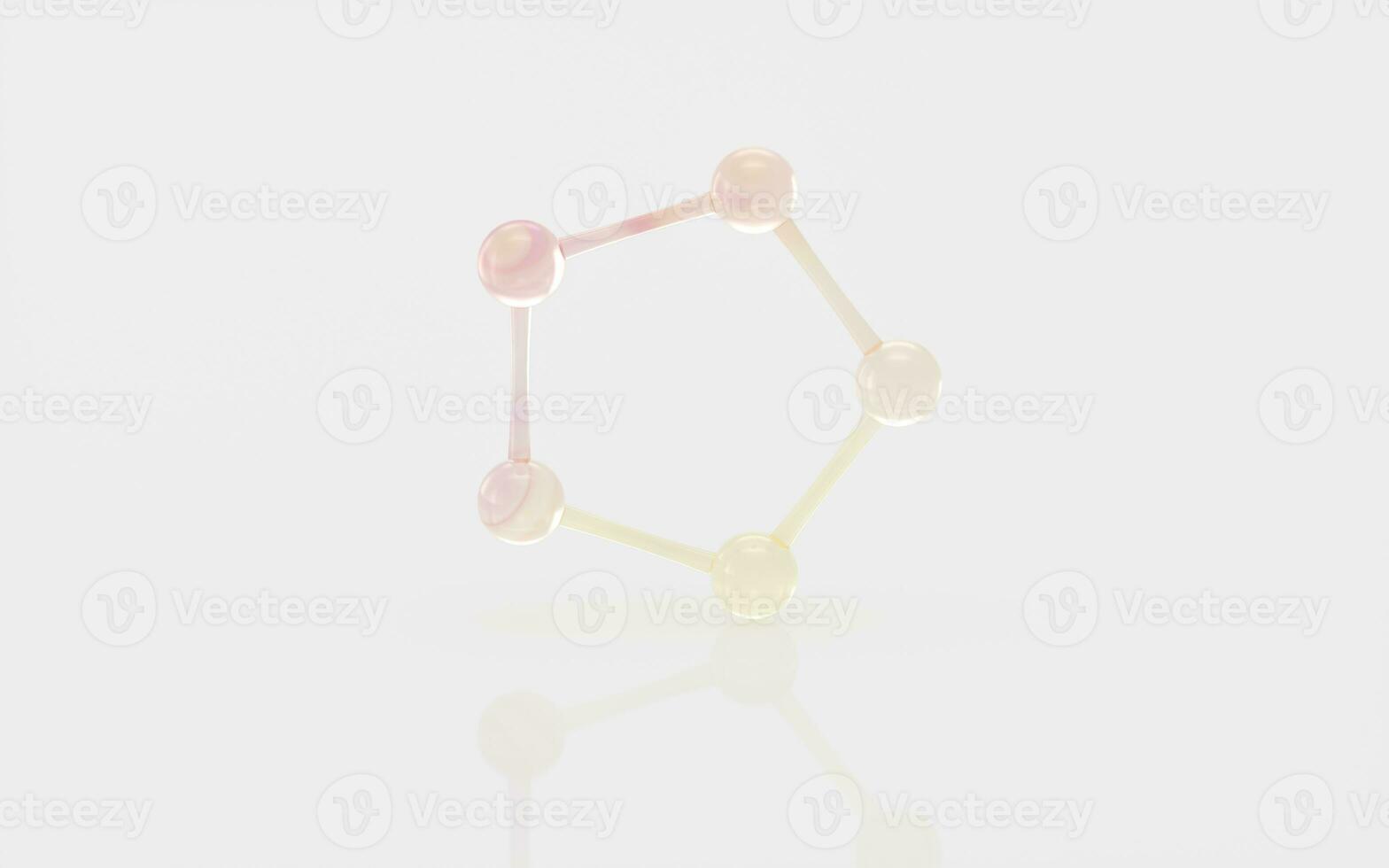 Gradient molecules with white background, 3d rendering. photo