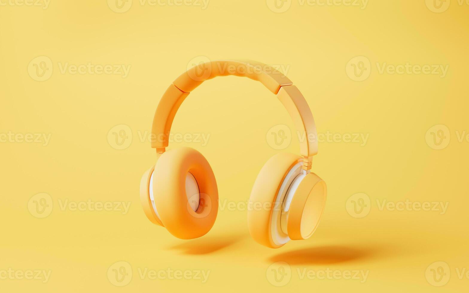 Headphones gaming headset, 3d rendering. Listening audio electronic device. photo