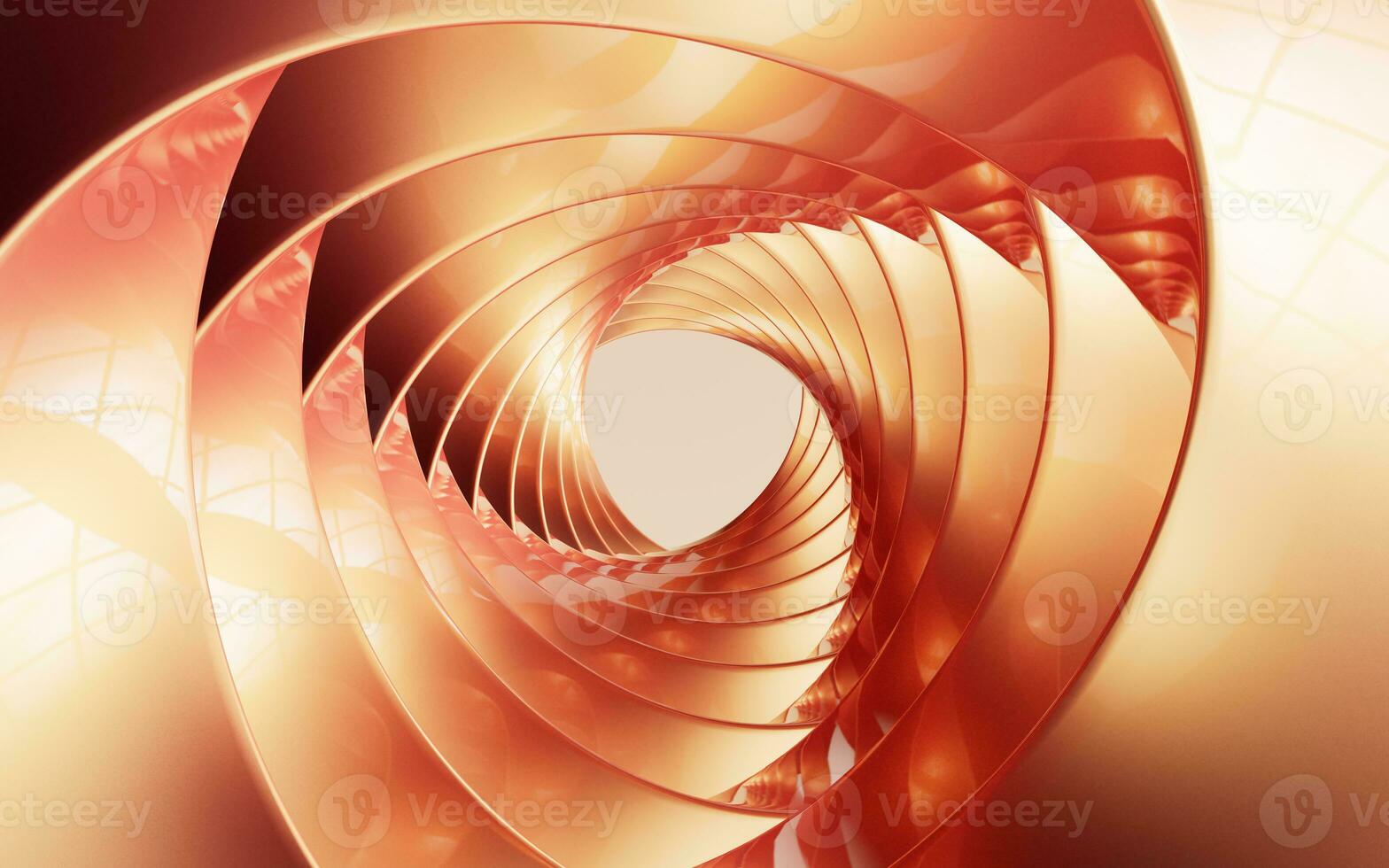 Golden curve frame background, 3d rendering. photo