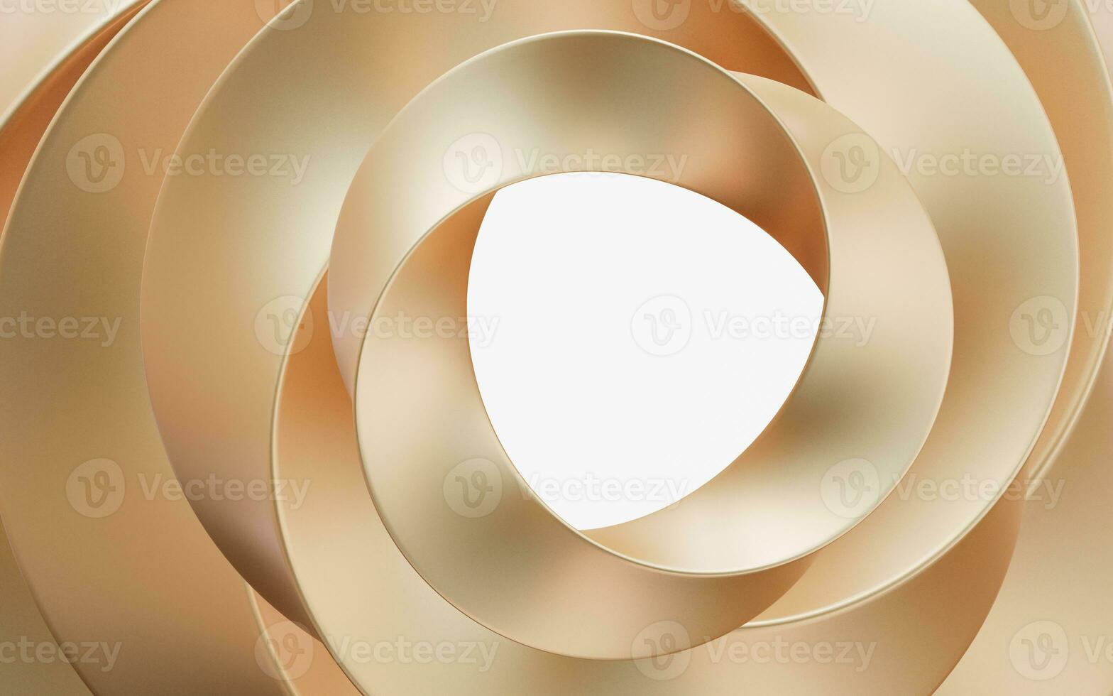 Golden curve frame background, 3d rendering. photo