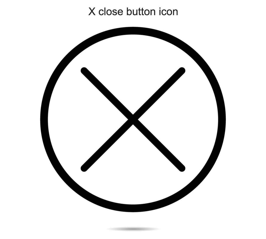 X close button icon vector