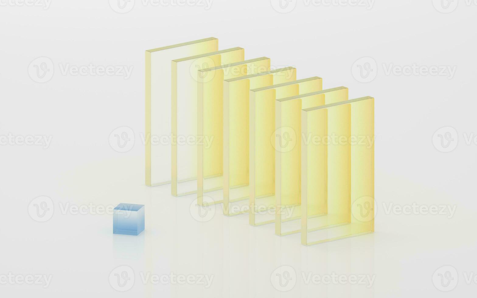 Gradient glass with white background, 3d rendering. photo