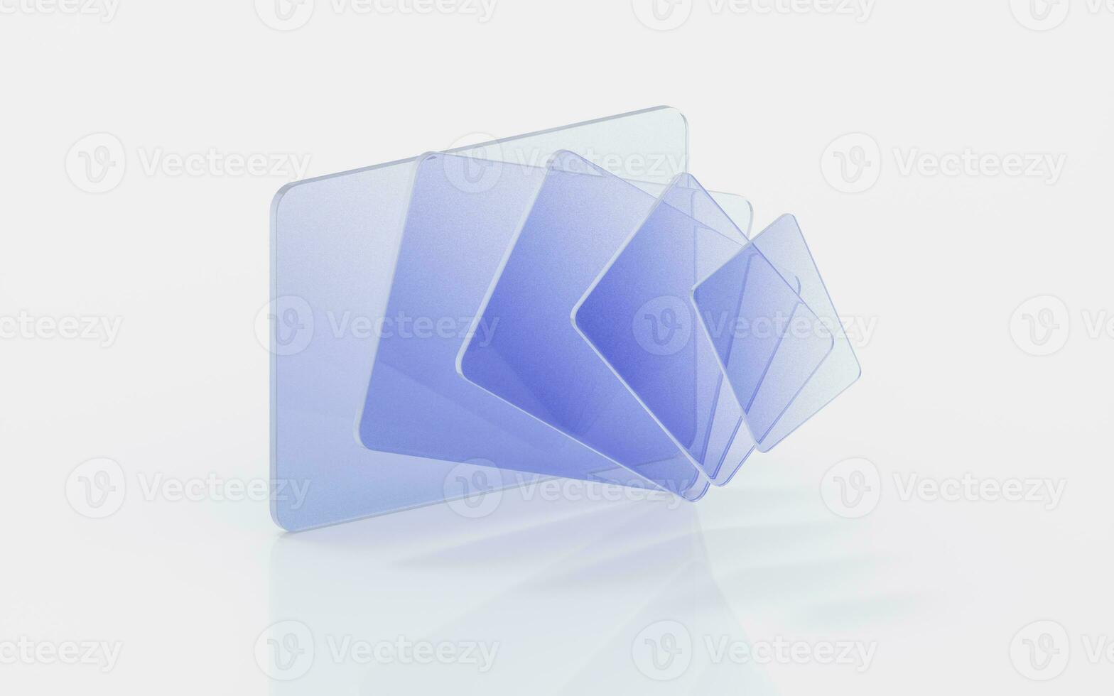 Gradient glass with white background, 3d rendering. photo