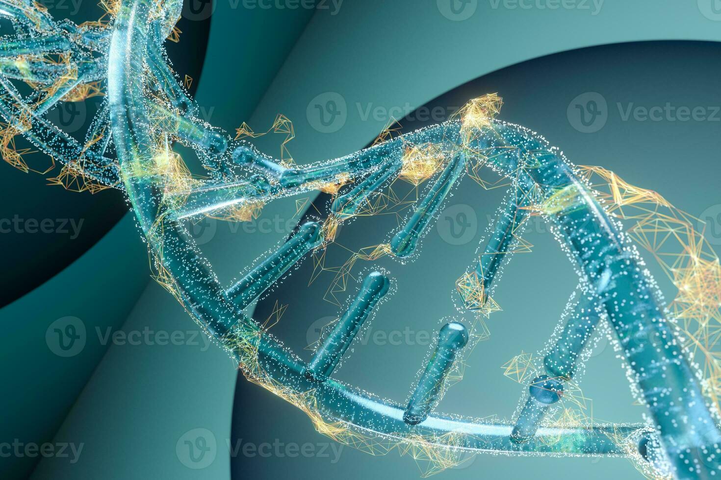 DNA and chromosomes,genes and inheritance,3d rendering. photo