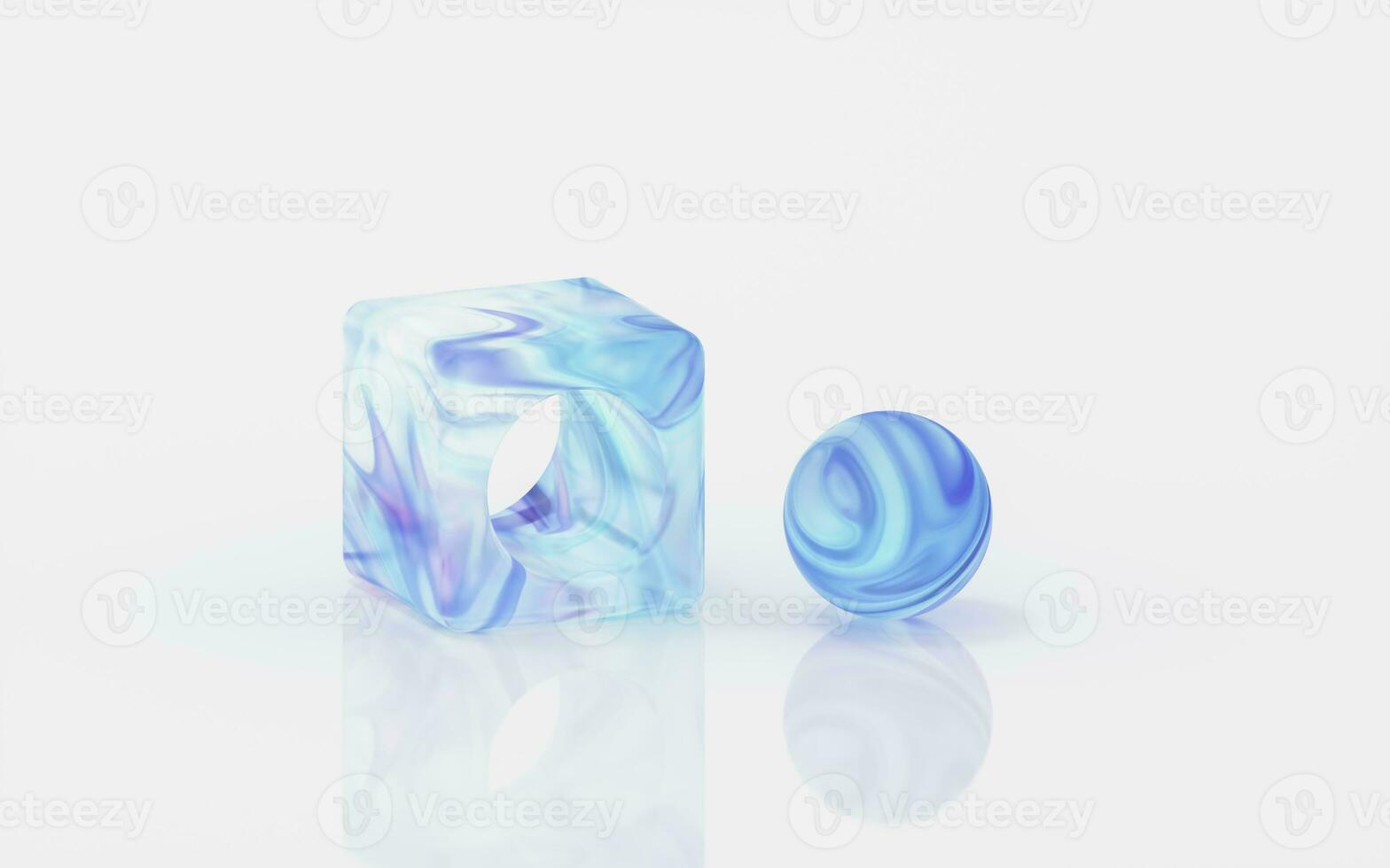 Gradient glass with white background, 3d rendering. photo