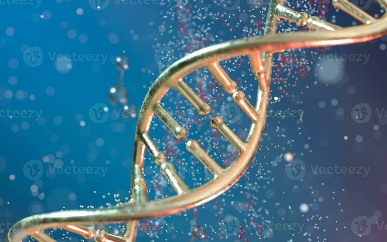 DNA genomes structure with division molecule, 3d rendering. photo