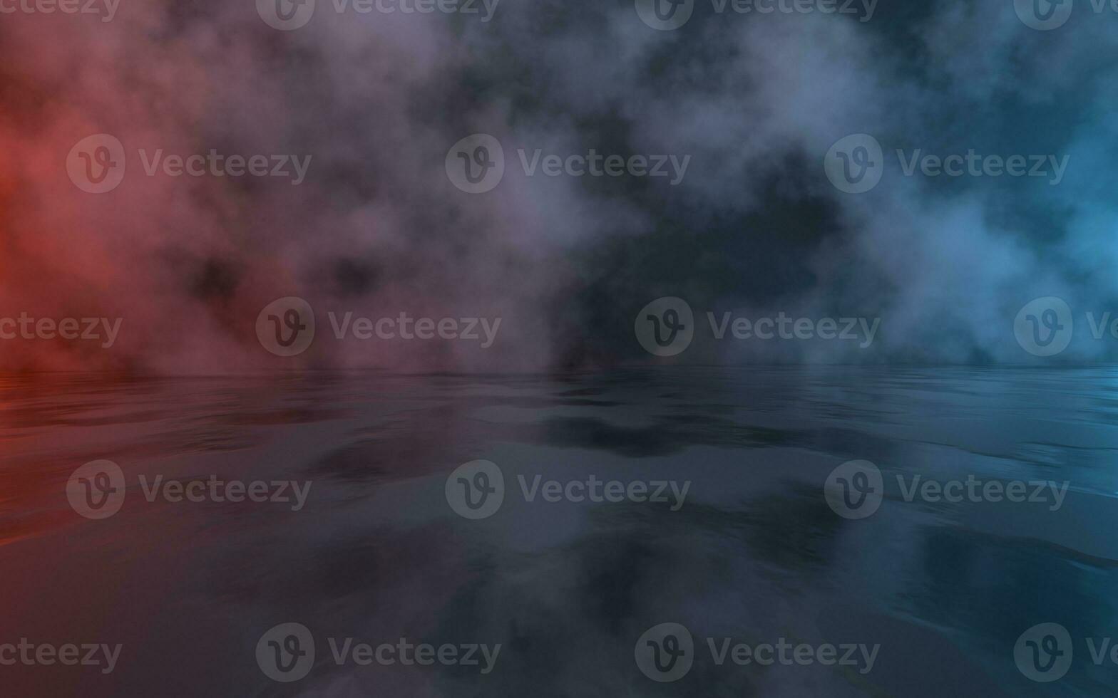 Muddy ground with fog background, 3d rendering. photo