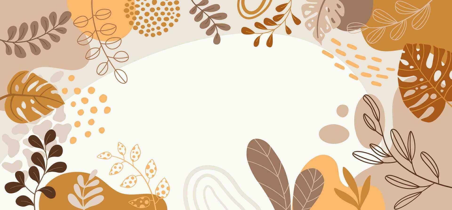 Design banner frame background .Colorful poster background vector illustration.Exotic plants, branches,art print for beauty, fashion and natural products,wellness, wedding and event.