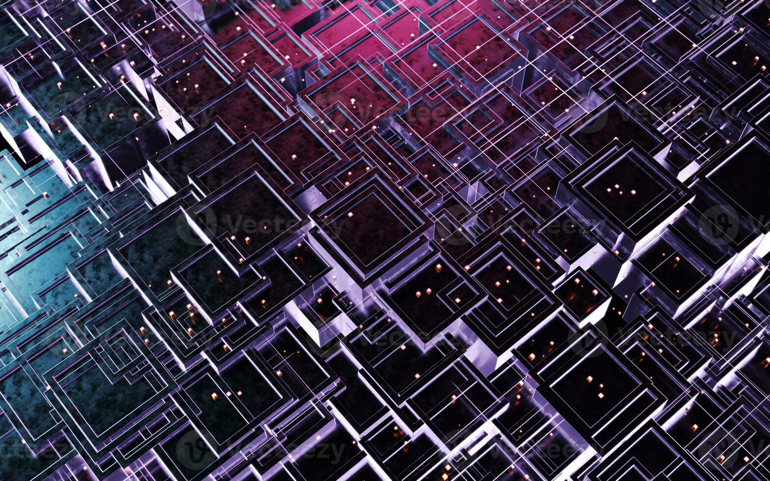 Abstract cube construction, 3d rendering. photo