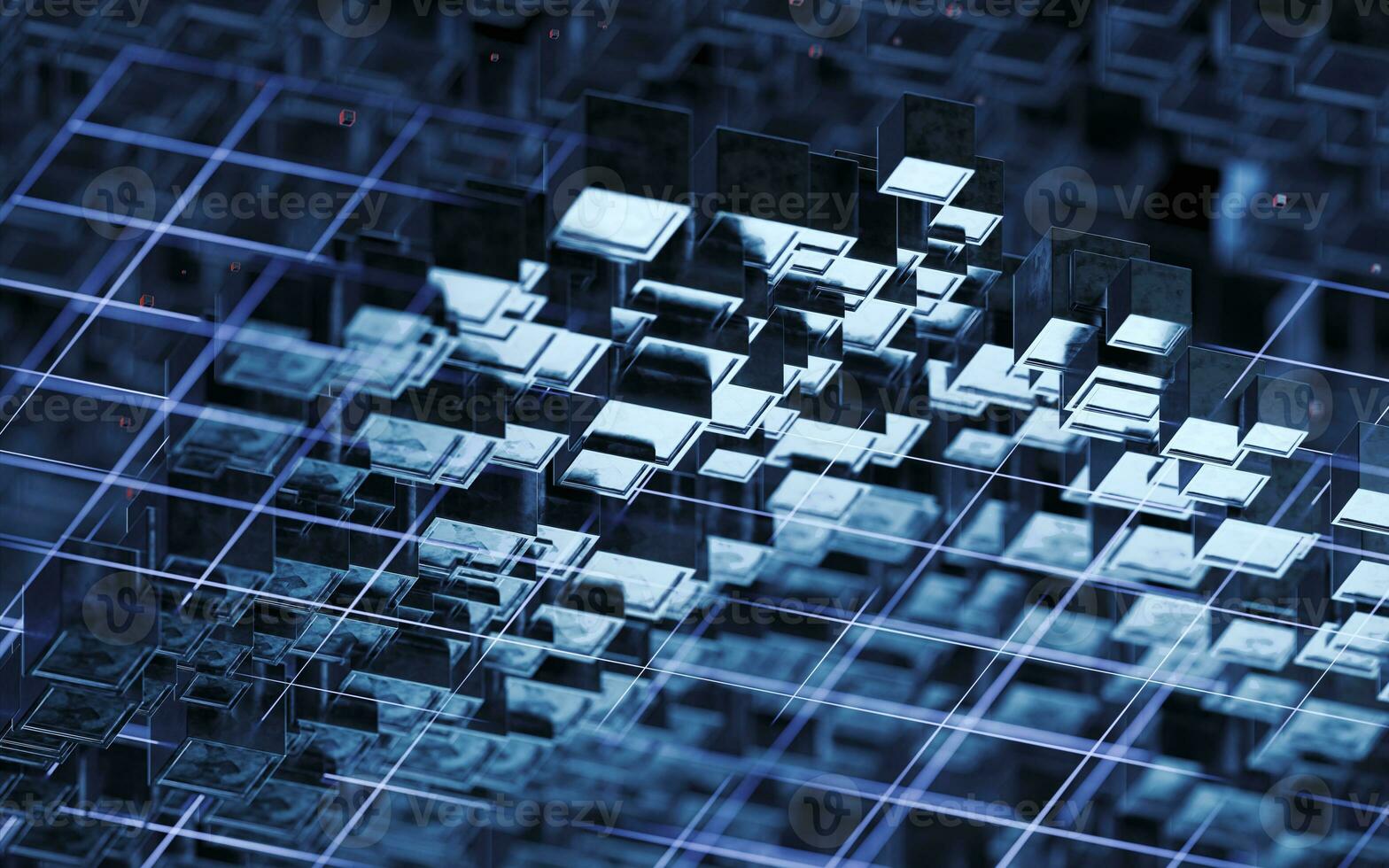 Abstract cube construction, 3d rendering. photo