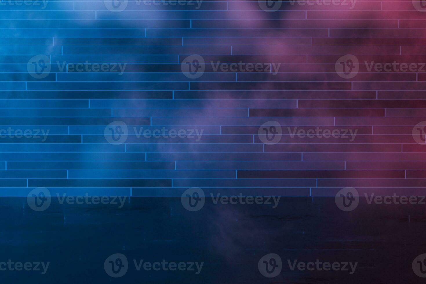 Brick background with haze effect, 3d rendering. photo