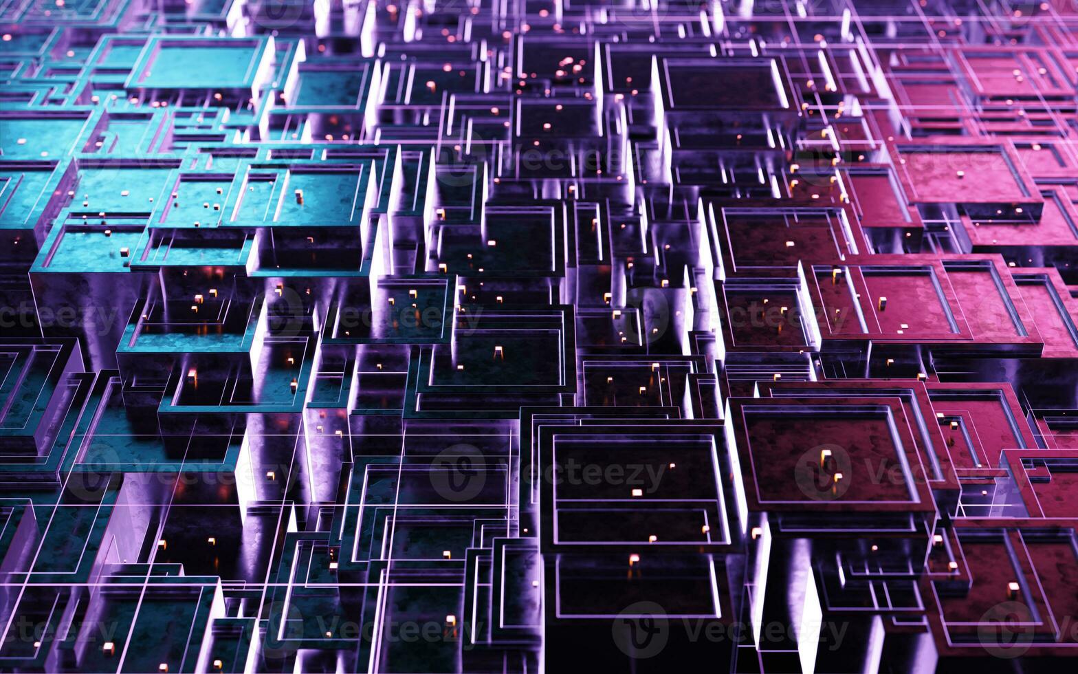 Abstract cube construction, 3d rendering. photo