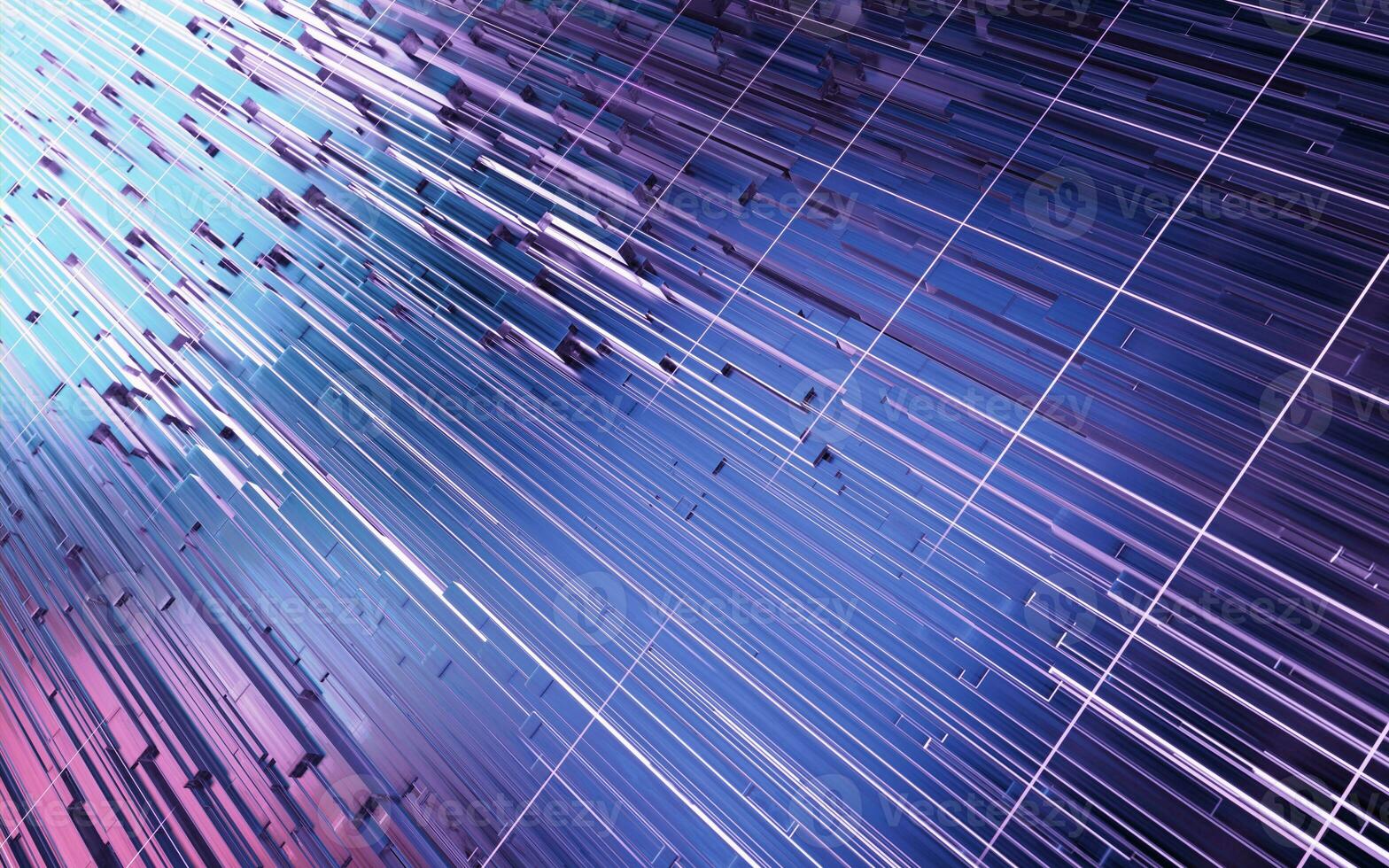 Cube and grid space, 3d rendering. photo