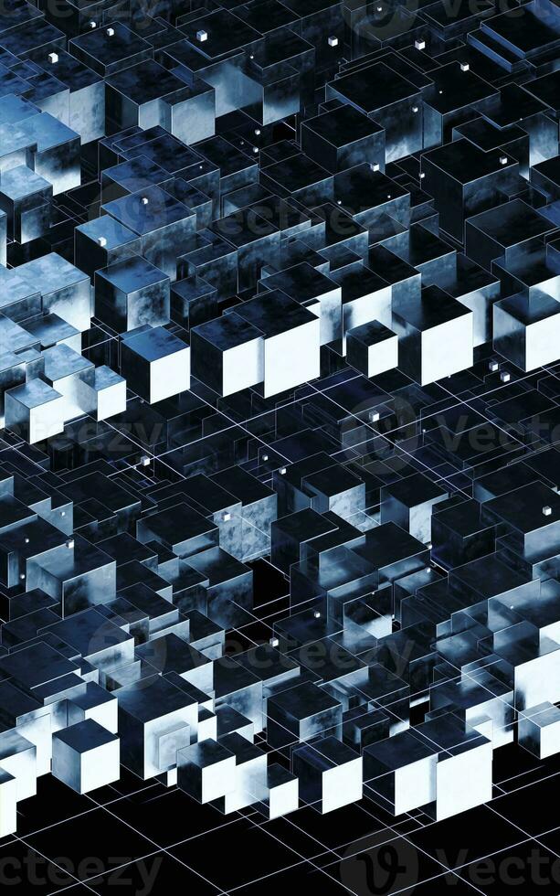 Abstract cube construction, 3d rendering. photo