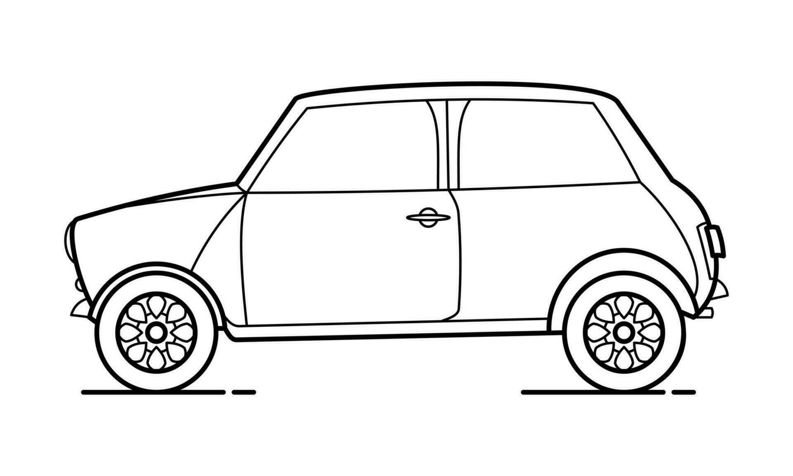 diario coche contorno diseño para dibujo libro vector