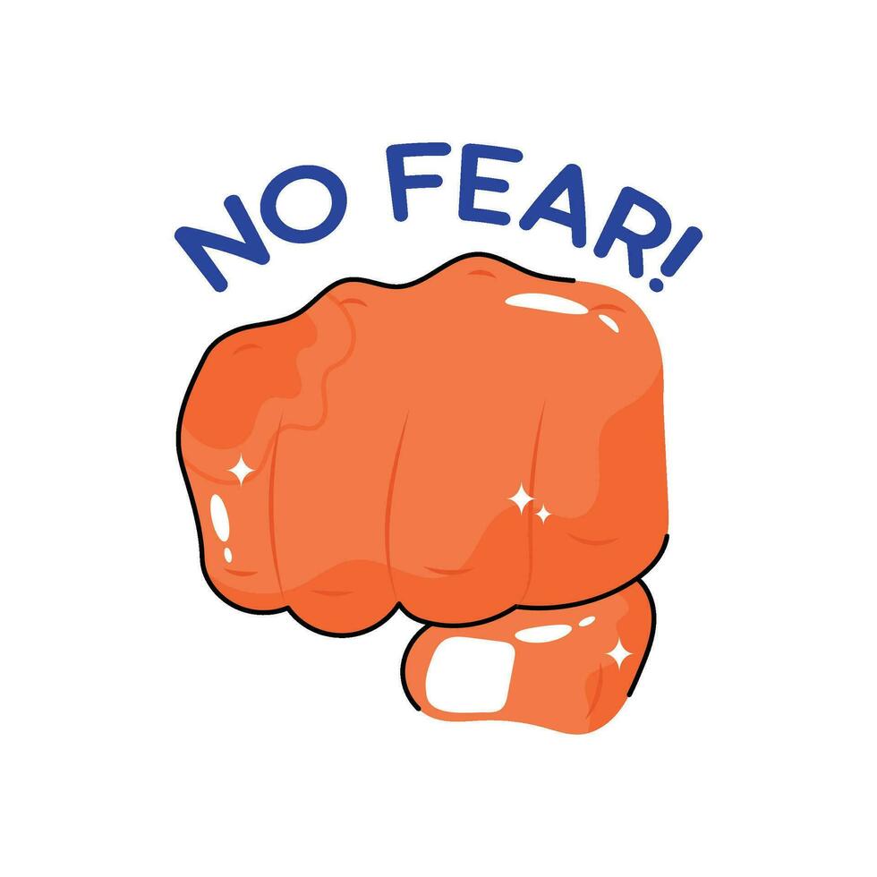 No fear doodle vector colorful  Sticker. EPS 10 file