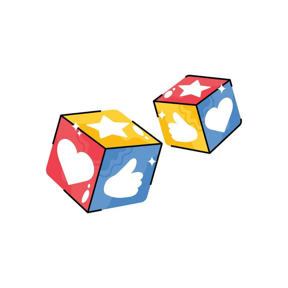 Cubes doodle vector colorful  Sticker. EPS 10 file