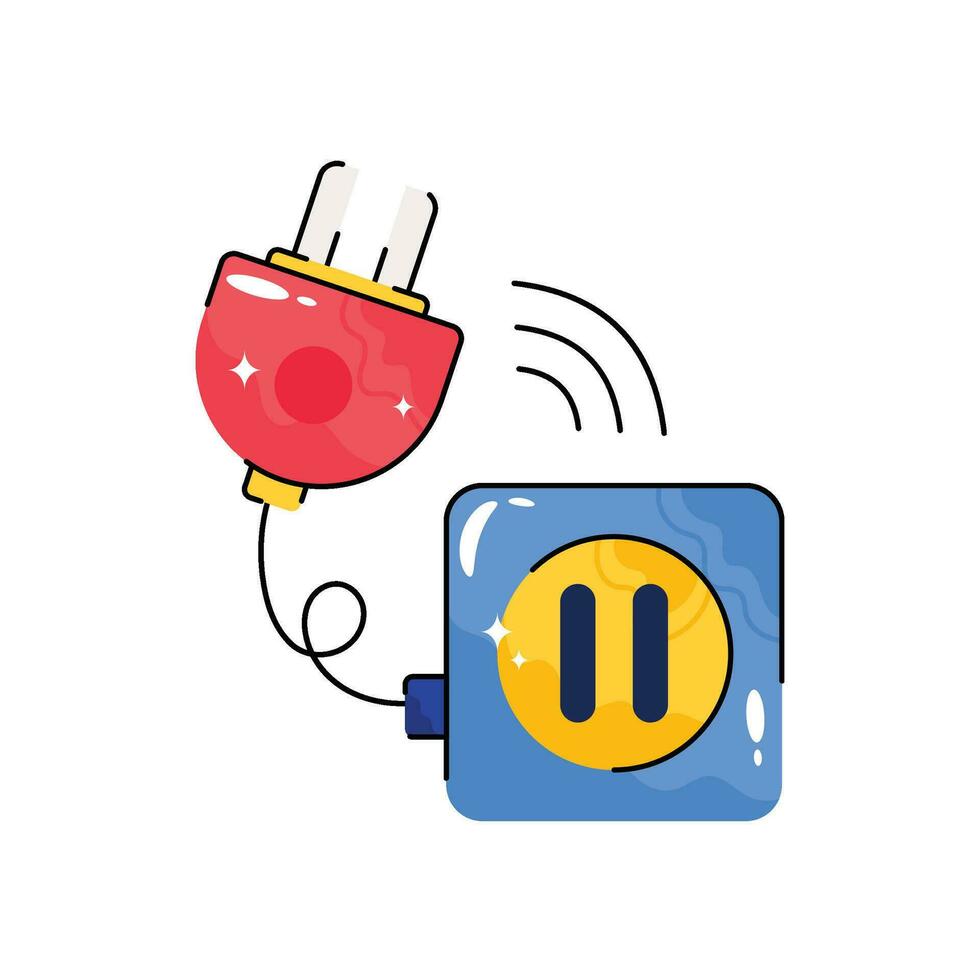 Smart plug doodle vector colorful  Sticker. EPS 10 file
