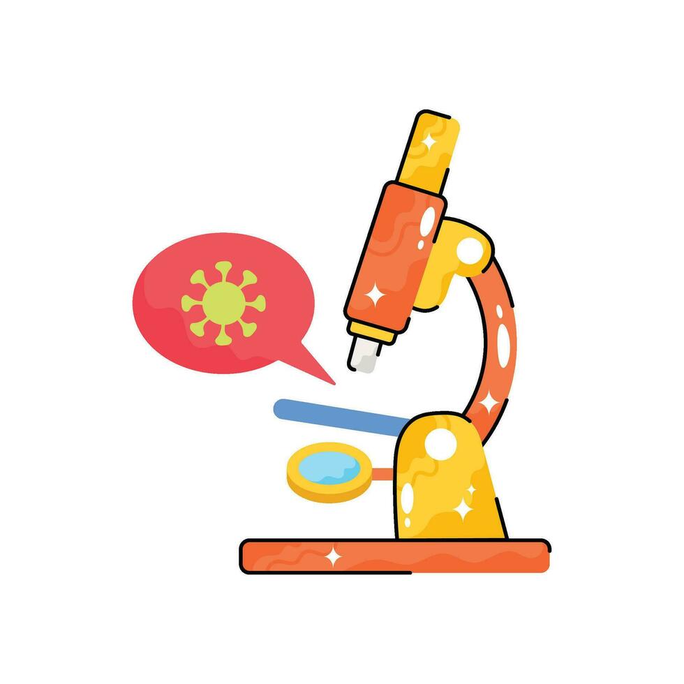 Microscope doodle vector Colorful  Sticker. EPS 10 file