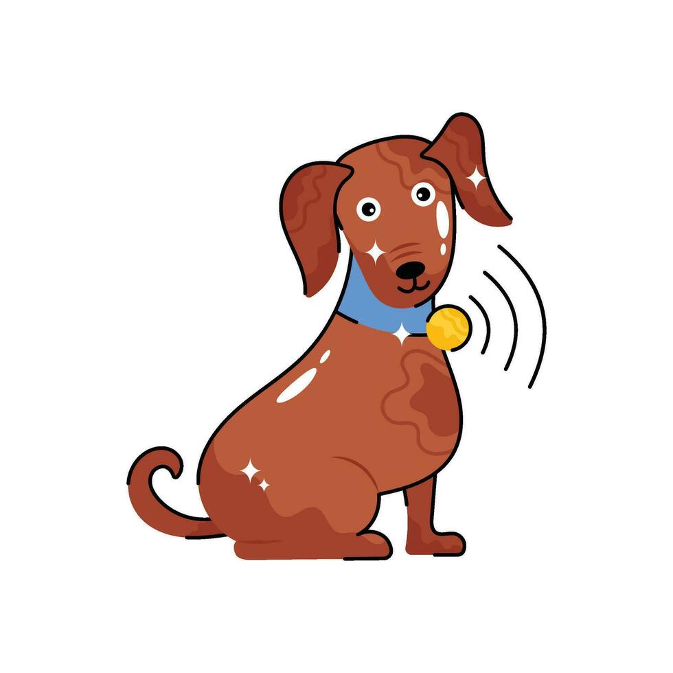 Smart Pet bell doodle vector colorful  Sticker. EPS 10 file