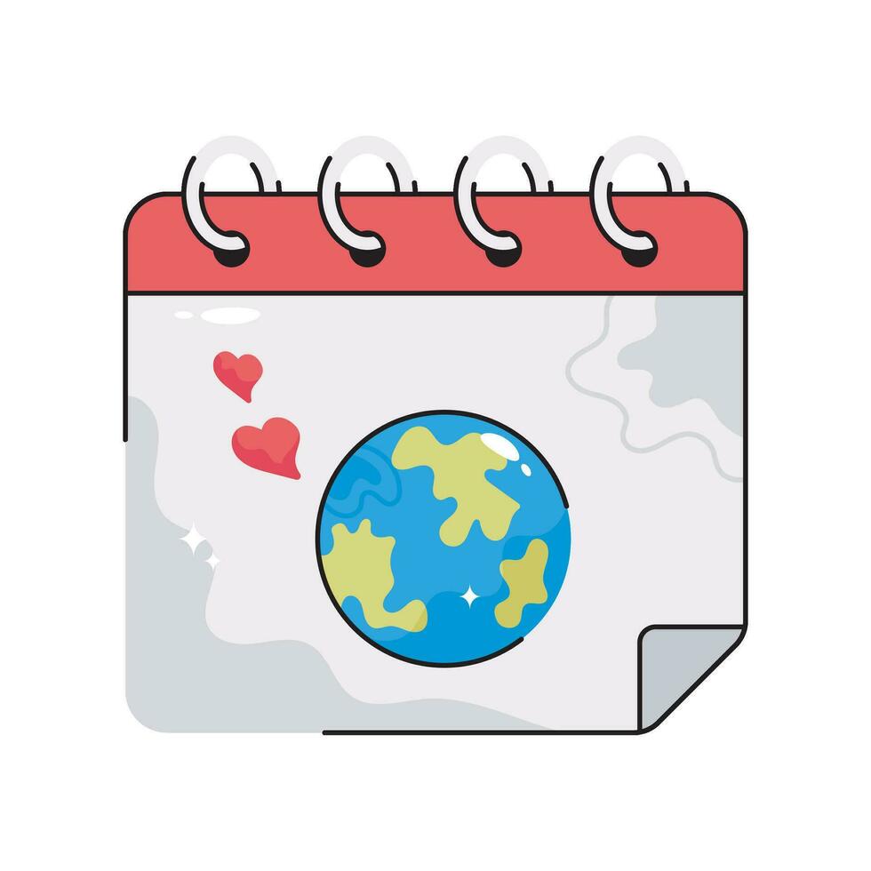 Earth day doodle vector colorful  Sticker. EPS 10 file