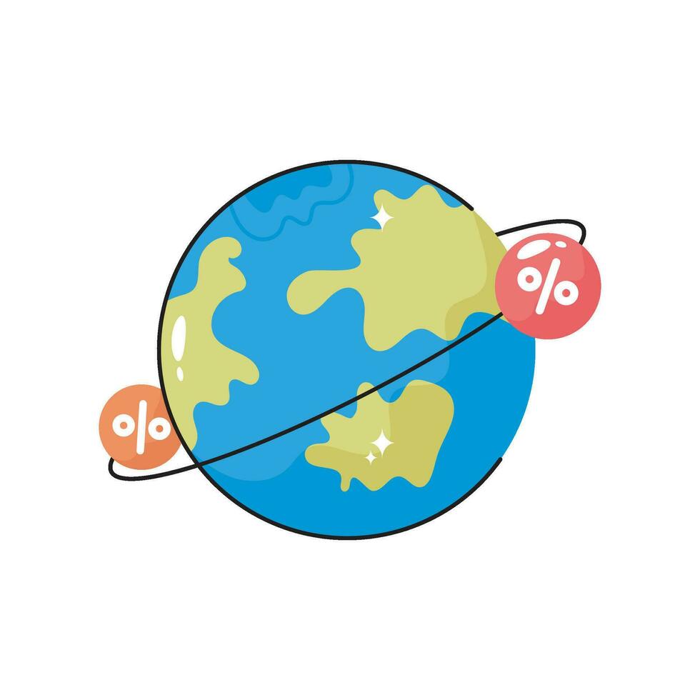 Global discount doodle vector colorful Sticker. EPS 10 file