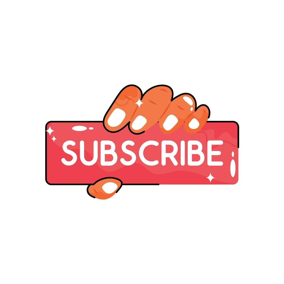 Subscribe doodle vector colorful  Sticker. EPS 10 file