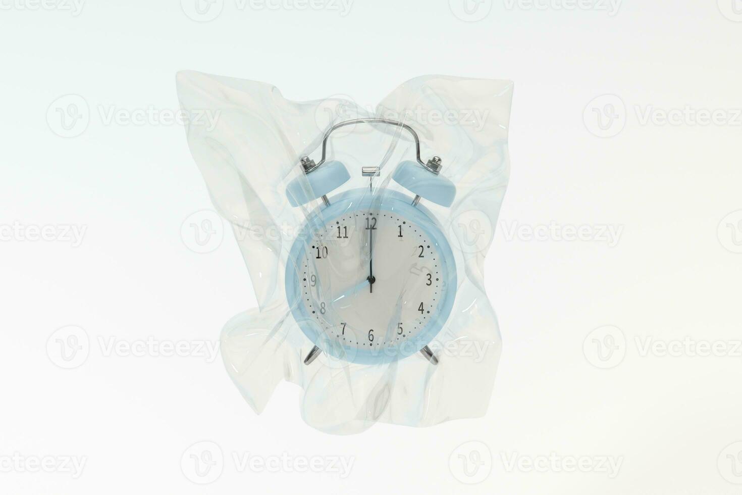 Classic alarm clock, concept of time, 3d rendering. photo