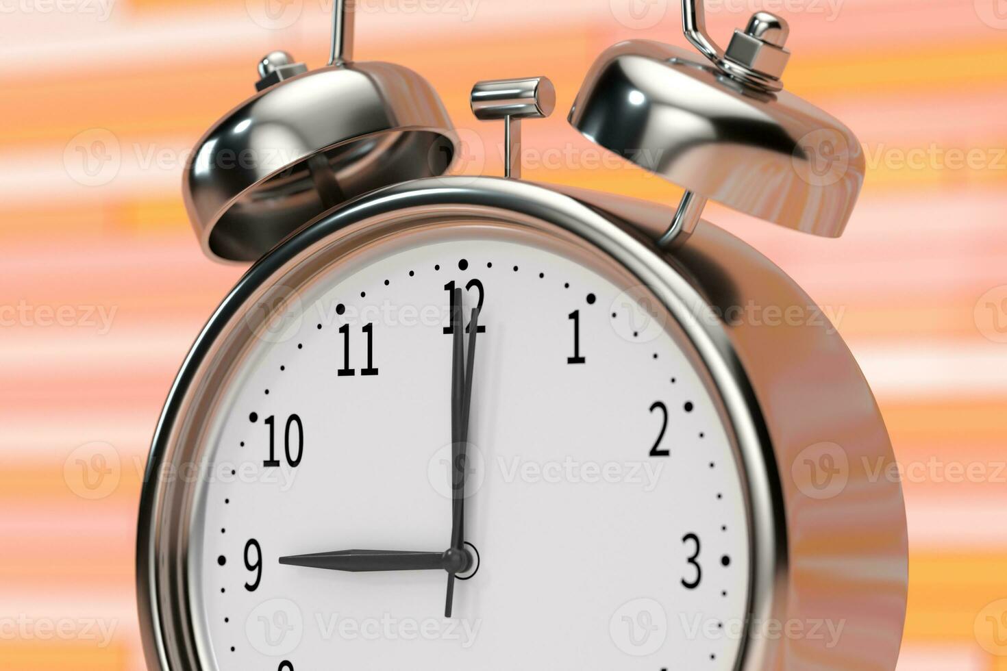 Classic alarm clock, concept of time, 3d rendering. photo